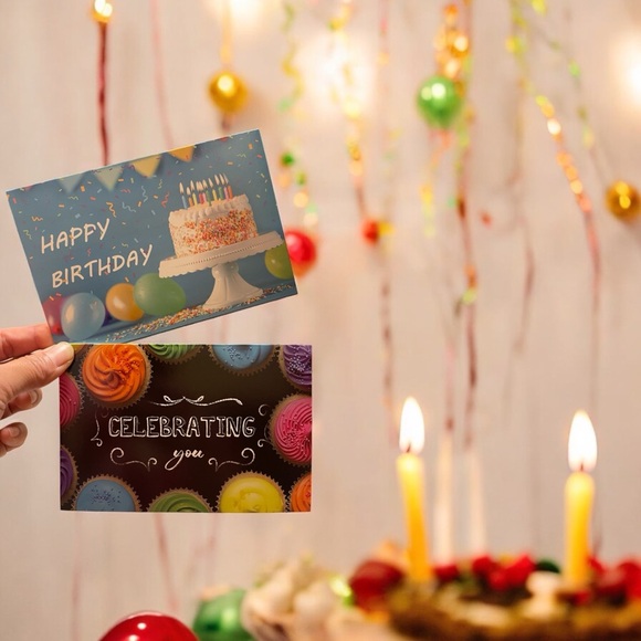 2 Pcs Birthday Greeting Cards with Envelopes Heartfelt Blessing Messages 🎊🎉🎈 - Picture 2 of 5